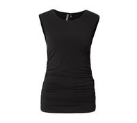 Pieces - Top in jersey senza maniche con ruches nero XS