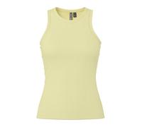 Pieces - Top senza maniche giallo pallido con scollo a vogatore M