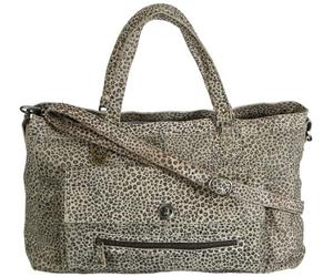 PIECES Totally Royal Leather Travel Bag Leo, Borsa a Spalla Donna, Marrone (Braun (Cognac. Pattern:Leopard)), 48x31x14 cm (B x H x T)