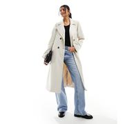 Pieces - Trench color pietra con cintura-Neutro L