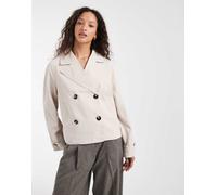 Pieces - Trench corto grigio argento M