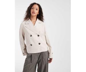 Pieces - Trench corto grigio argento M