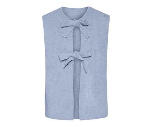 PIECES Vest Knit Pcsilly SL Rev Tie Gilet in Maglia Noos BC, Celeste, XXL Donna