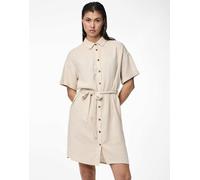 Pieces - Vestito camicia beige-Neutro S