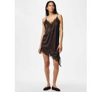 Pieces - Vestito corto color fondente-Marrone M