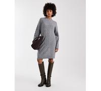Pieces - Vestito corto in maglia a trecce grigio medio mélange L
