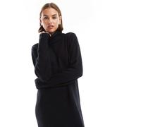 Pieces - Vestito maglia lungo con collo alto nero S