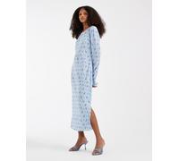 Pieces Flora Long Sleeve Midi Dress Blu L Donna