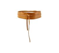 PIECES VIBS LEATHER TIE WAIST BELT NOOS, Cintura Donna, Marrone (Cognac), 75 cm