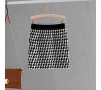 Pied De Poule Motivo Fascia Elastica Maglia Gonna a Tubino Indossare Per Nuovo