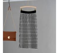 Pied De Poule Motivo Fascia Elastica Maglia Gonna a Tubino Indossare Per Nuovo