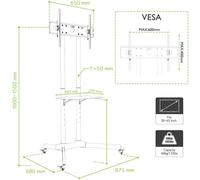 Pied per schermo plasma - techly - Nero - Dimensioni dello schermo: 30"-65" - Da terra