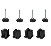 Piede In Zink M10x90 Con Base Di 100Mm + Inserti 40x40x1.5Mm - Set Di 4
