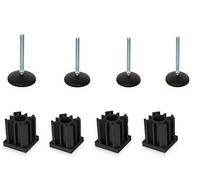 Piede In Zink M10x90 Con Base Di 80Mm + Inserti 40x40x1.5Mm - Set Di 4