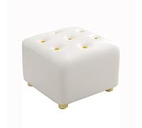 Piede Riposa con Il Bottone d'oroPiedeSgabello Piccolo con Seduta in Pelle, Pouf cubo