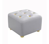 Piede Riposa con Il Bottone d'oroPiedeSgabello Piccolo con Seduta in Pelle, Pouf cubo