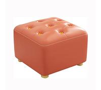 Piede Riposa con Il Bottone d'oroPiedeSgabello Piccolo con Seduta in Pelle, Pouf cubo