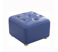 Piede Riposa con Il Bottone d'oroPiedeSgabello Piccolo con Seduta in Pelle, Pouf cubo