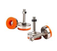 Piedi regolabili, gambe di livellamento resistenti, set di 4 piedini di livellamento in acciaio al carbonio con filettatura M12 per mobili, divani, banchi da lavoro, diametro 6,1 cm, fondo antiscivolo