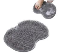 Piedi Scrubber per Doccia, Massaggiatore per la Schiena,Massaggiatore Lavaggio del Piede per Doccia con Ventose Antiscivolo, per Deterge, Esfoliare, Circolazione Sanguigna (Grigio Scuro)