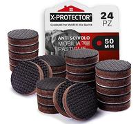 Piedini antiscivolo gomma X-PROTECTOR - Piedini di gomma adesivi 24 pz 50 mm - Premi gommini per sedia - Feltrini antiscivolo per mobili di alta qualità!