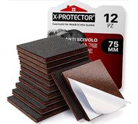 Piedini Antiscivolo X-PROTECTOR - 12 Pz 75 mm Adesivi in Gomma - Premi per Sedia - Feltrini di Alta Qualità per Mobili - Migliori Feltrini!