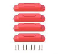 Piedini di montaggio in ABS con viti per sistema di imballaggio, supporti di base resistenti rossi, staffe di sicurezza a vite per cassetta degli attrezzi e parti organizer modulari (4 pezzi)