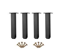 Piedini di ricambio in legno per sedie, 4PCS, Aluminum Alloy Furniture Cabinet Feet, Square Sofa Bed Foot Legs Support with Screws, Strong Bearing Capacity(Black,5cm/2in)