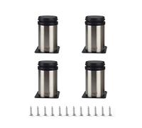 Piedini di ricambio in legno per sedie, 4PCS Stainless Steel Kitchen Feet, Sofa Legs Metal, Furniture Feet with Screws, for Desk/Sofa/Furniture/Cupboard/Table/Bed/Cabinets Feet Legs(5cm/2in)