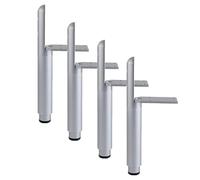 Piedini di ricambio in legno per sedie, Aluminum Alloy Table Feet Cupboard Legs Silver Support Legs for Sofa Bed Desk Cupboard Feet, 4 Pcs(12cm)