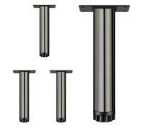 Piedini di ricambio in legno per sedie, Bright Black Bed Legs 4 Pcs Sofa Feet Cabinet Legs Height 1cm, for Table Wardrobe Nightstands(12cm)