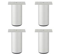 Piedini di ricambio in legno per sedie, Metals Silver Sofa Legs 4 Pcs Support Feet for Bed Cabinet Stools, Aluminum Alloy(12cm)
