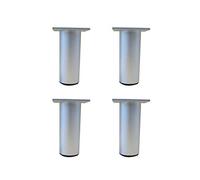 Piedini di ricambio in legno per sedie, Set of 4 Aluminum Alloy, Cabinet Legs Sofa Support Foot, Thickened Round Feet for Coffee Table Cupboard(Silver,30cm/12in)