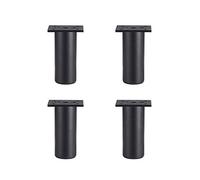 Piedini di ricambio in legno per sedie, Set of 4 Aluminum Alloy, Cabinet Legs Sofa Support Foot, Thickened Round Feet for Coffee Table Cupboard(Black,6cm/2.4in)