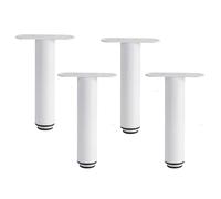 Piedini di ricambio in legno per sedie, Sofa Legs 4 Pcs Bed Frame Support Feet Iron Cupboard Legs Height, for Bed Frame Stools Couch Desk(White,18cm)