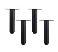 Piedini di ricambio in legno per sedie, Sofa Legs 4 Pcs Bed Frame Support Feet Iron Cupboard Legs Height, for Bed Frame Stools Couch Desk(Black,15cm)