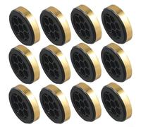 Piedini di supporto per altoparlanti e amplificatori, kit da 12 pezzi con spugna morbida e composito plastico per un migliore isolamento acustico e stabilità (oro 57 x 15)