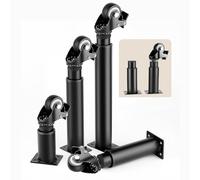 Piedini for armadietti regolabili da 4 pezzi, rotelle Armadietto universale in metallo con ruote girevoli for divano Poltrona Reclinabile Comò Ottomano(Black,18-30CM)