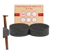 Piedini in feltro autoadesivi rotondi da 75 mm, spessore 5 mm, 12 x piedini per mobili pesanti, marrone, protezione per parquet o laminato, per piedi di mobili, gambe di tavoli, gambe di sedie, sedie - Made in Canada