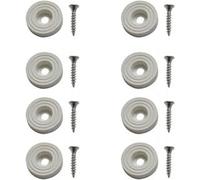 Piedini in Gomma con Vite - Gomma Semi Rigida Antiscivolo per Sedia, Tavolo, Tagliere, Cassa - Confezione da 8 Gommini con Diametro 28 mm - Disponibili in 3 Colori (Bianco)