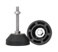 Piedini livellatori antivibranti regolabili D60/D80 for mobili con base in gomma, stelo in acciaio inossidabile resistente for armadi, tavoli, attrezzature industriali - Confezione da 2(D80*M18*180mm)