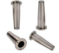 Piedini per Divano Spazzolato, 4 Affusolato Piedini per Mobili Regolabili Zampe per Divani Altezza: 8-15cm piede per mobile Lega di Alluminio | Finitura Anodizzato | Gambe per divano-12cm/4.7"