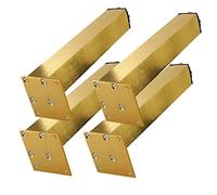 Piedini Per Mobili alluminio Gambe per mobiletto oro spazzolato Regolabili Gamba Divano quadrato metallo Leg armadietto Tavolo Letto Piedi guardaroba la casa,4 pz (20cm)