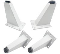 Piedini per Mobili Bianco, 4 piede per mobile, Gambe per mobili Regolabili Altezza: 8cm, 9cm Alluminio | Finitura Anodizzato | Gambe per divani, piedi per tavolino, Gambe per tavolini-9cm/3.5"