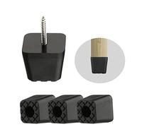 Piedini per mobili, colore nero, perfetti per tenere i mobili lontani dal pavimento, cuscinetti in gomma quadrati, protezione per mobili, tavolo (con viti per mobili) (8)