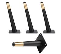 Piedini per Mobili Cono Nero Oro, 4 Pezzi Gambe Mobili Ricambio Piede per Tavolo Conico Gambe Divano Acciaio Laminato a Freddo | Verniciata Piedi Armadio Altezza: 10-35cm Piedini Armadietto 20cm/7.9"