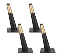 Piedini per Mobili Cono Nero Oro, 4 Pezzi Piedini per Mobili Ricambio Piede per Tavolo Oro Gambe Divano Acciaio Laminato a Freddo | Verniciata Piedi Armadio Altezza: 10-35cm Piedini Armadietto 15cm/6"
