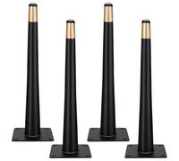 Piedini per Mobili Nero Oro Cono, 4 Pezzi Gambe Mobili Ricambio Piede per Tavolo Conico Gambe Divano Acciaio Laminato a Freddo | Verniciata Piedi Armadio Altezza: 10-35cm Piedini Armadietto 35cm/13.8"