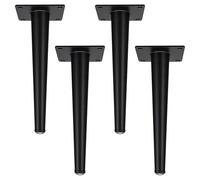 Piedini per Tavolini Cono Nero, 4 Pezzi Gambe Mobili Ricambio Piede per Tavolo Nere Gambe del Divano Acciaio Laminato a Freddo | Verniciata Piedi Armadio Altezza: 10-35cm Piedini Armadietto 30cm/11.8"