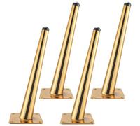 Piedini per Tavolini Oro Cono, 4 Pezzi Gambe Mobili Ricambio Piede per Tavolo Oro Gambe del Divano Acciaio Laminato a Freddo | Placcatura Piedi Armadio Altezza: 10-35cm Piedini Armadietto 30cm/11.8"
